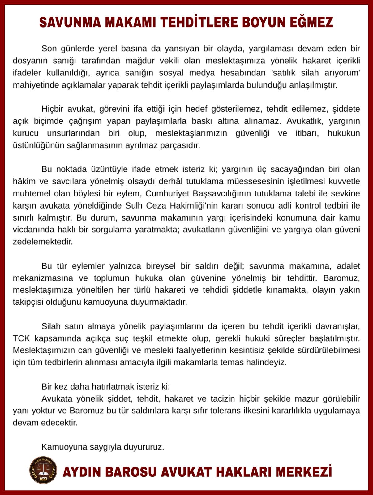 AYDIN BAROSU AVUKAT HAKLARI MERKEZİ 